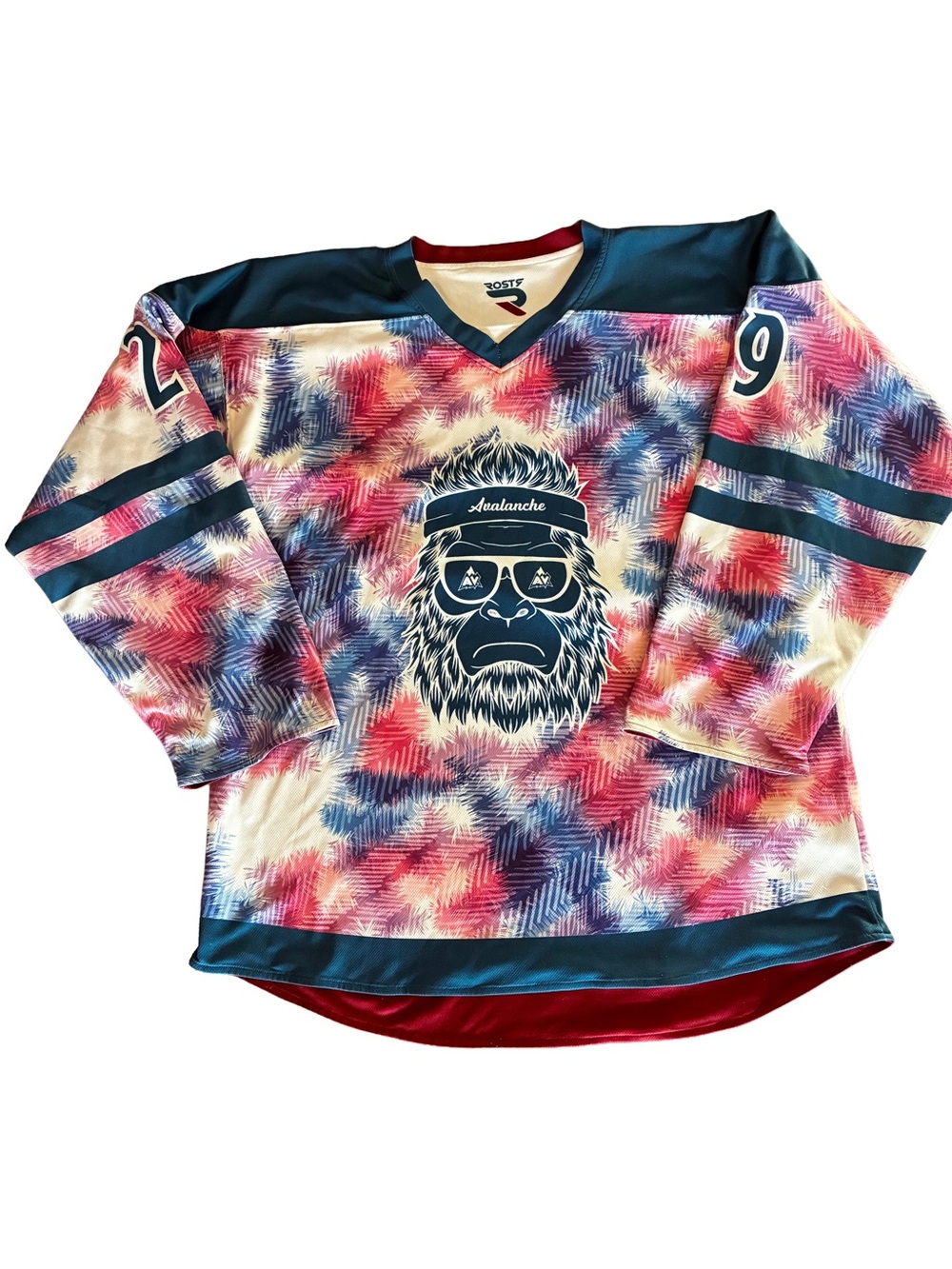 Custom Reversible Avalanche Yeti Hockey Jersey Men’s M Tie Dye Beer League #29